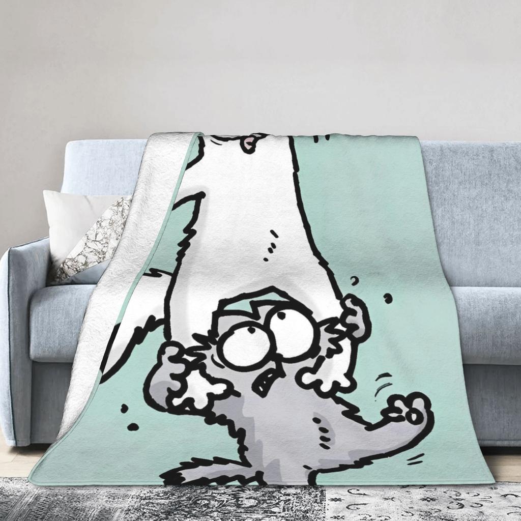 Simons Cat Plush Blankets Child  Flannel Bedding Throws For Outdoor Super Warm Custom DIY Quality Bedspread Birthday Gift