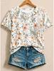 T-shirt da Donna Stampa Grafica Floreale Piante Vintage Elegante Classica Manica Corta Girocollo Collo Tondo Top Regolari