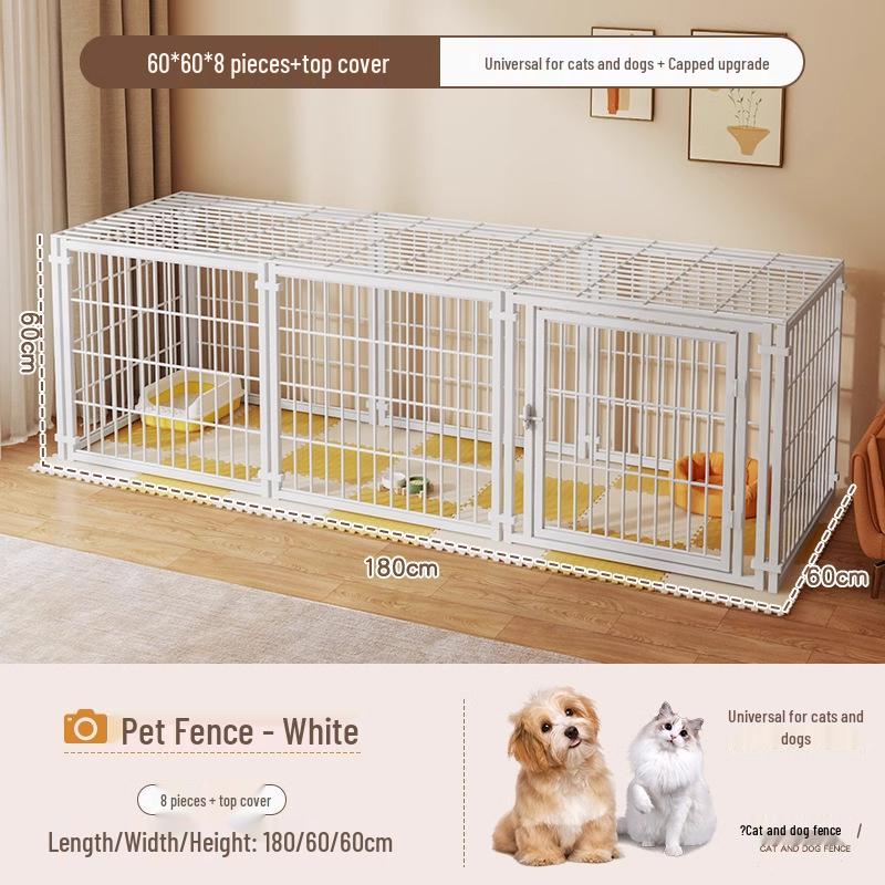 Cage pour chien de taille moyenne et grande avec clôture supérieure - Maison-villa pour chat et chien, Assemblage libre pour chats et chiens