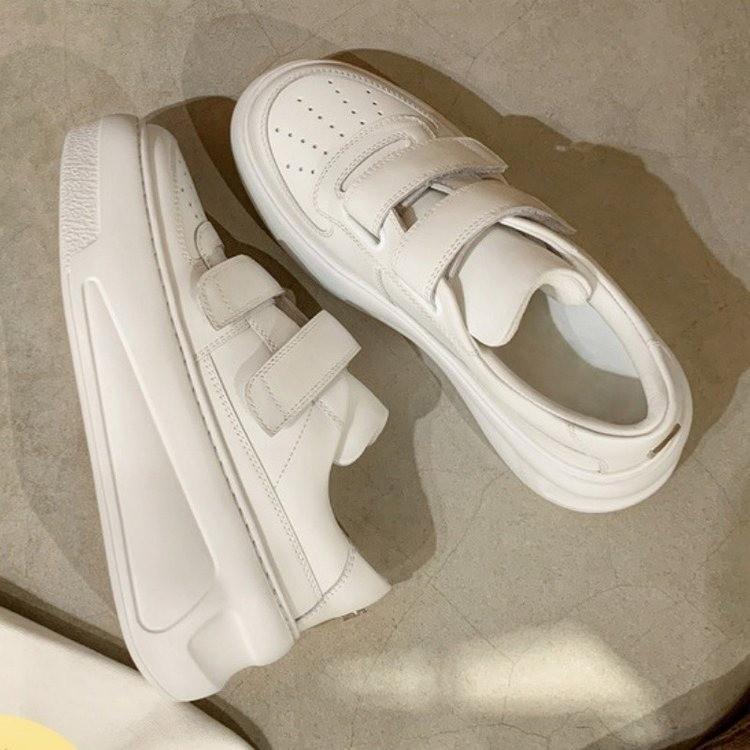 

Imitation soft leather breathable Velcro casual little white shoes women s 2024 summer and autumn new height-increasing cake pine sports casual shoes 35 белый