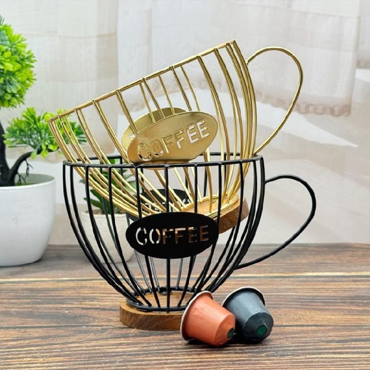Large Capacity Coffee Pods Organizer Holder for Kitchen Countertop Convenient Fruit Basket Stylish Candy Storage Rack