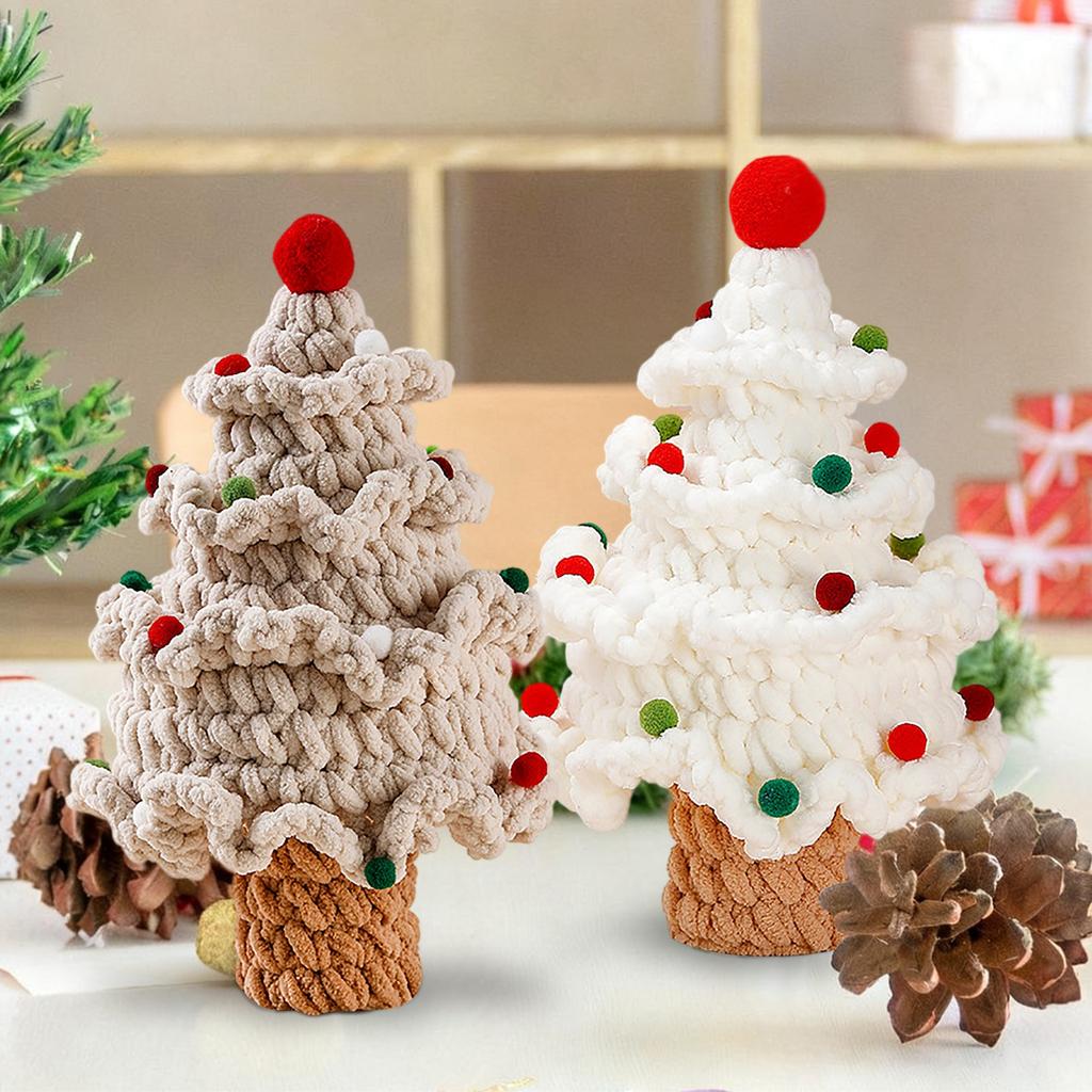 Handmade Knitted Christmas Tree Ornament – Creative Holiday Yarn Decoration For Home, Table, And Gift Display