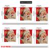 2pcs,2D plane printing Curtain Fabric Santa with Red & Green Holiday Colors Polyester Fabric (without rod) Holiday Ldeal for