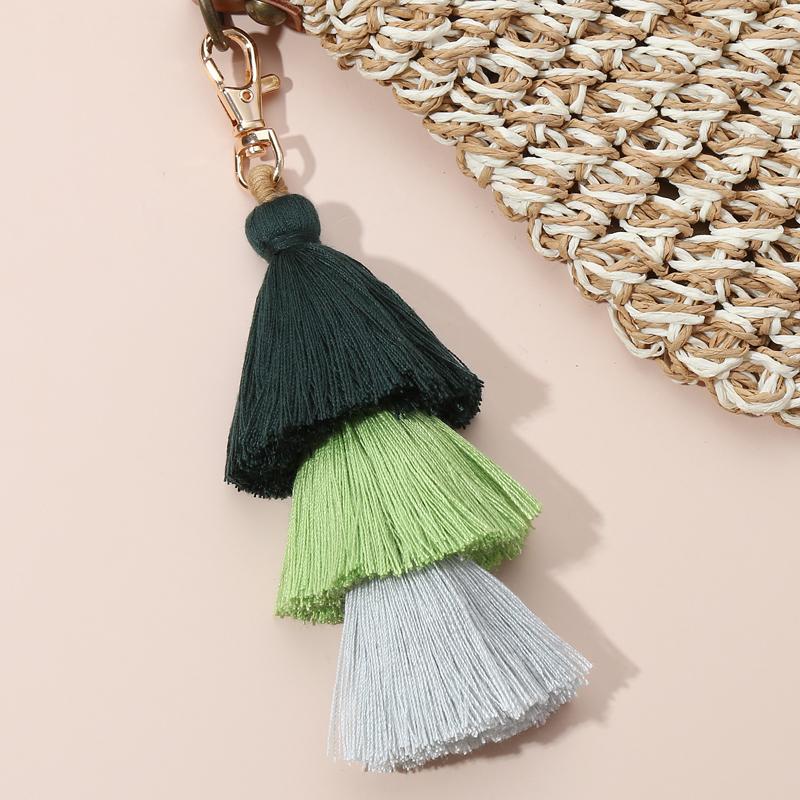 Bohemian Multicolor Handmade Layered Tassel Keychain Simple Key Ring Fit Women Girls Handbag Accessorie Jewelry Gift