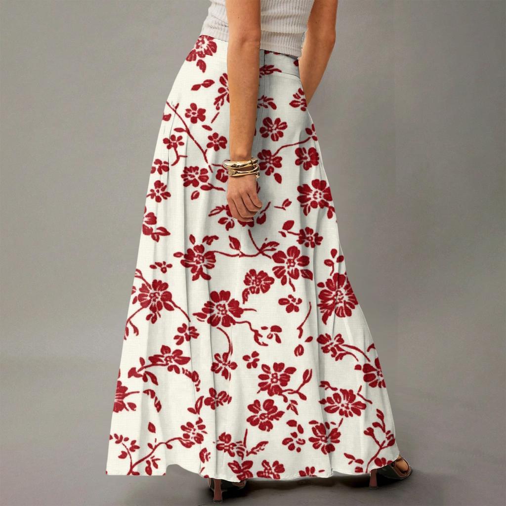 Women's Flowy Maxi Dress Regular Casual Floral Print Summer Bohemian Skirt
