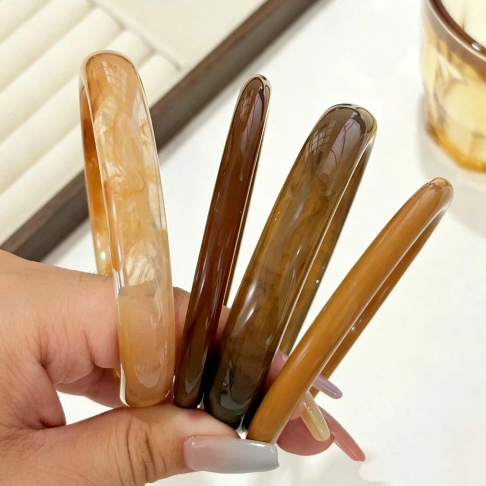 4 pcs/set Minimalist Resin Bracelet Set Light Luxury Layering Jewelry Everyday Layering Style B