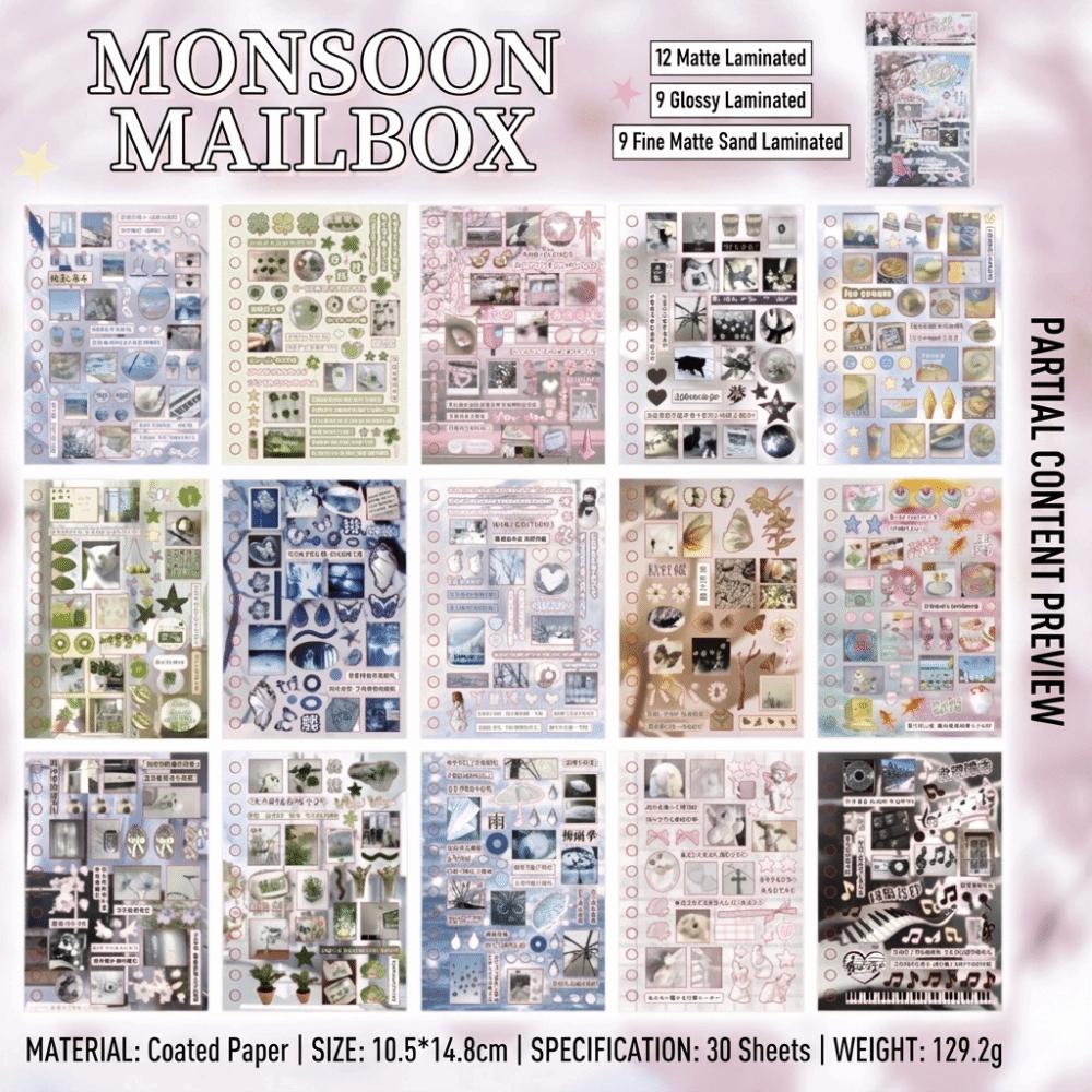 DIY Diary Sticker 30 Pages Scrapbook Sticker Retro Sticker Book  Stationery Supplies
