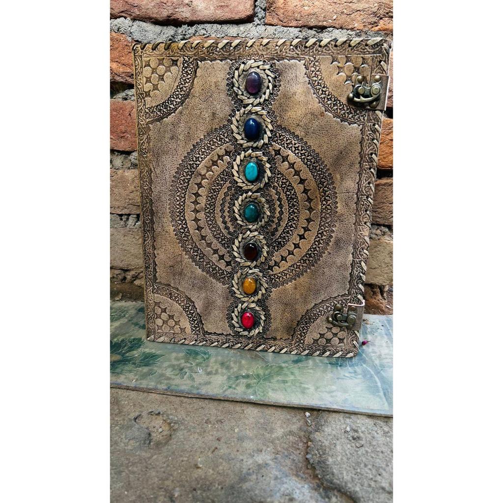 Seven Stone Leather Journal: Handmade Spell Book