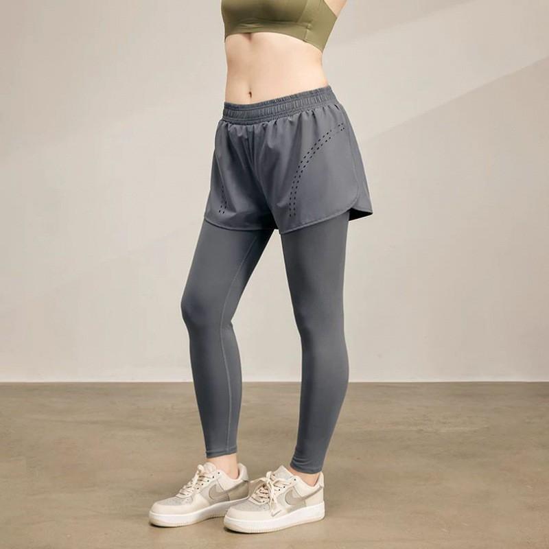 Womens High-Waisted Seamless Running Leggings With Pockets Quick-Dry Stretch Yoga Pants Gym Fitness