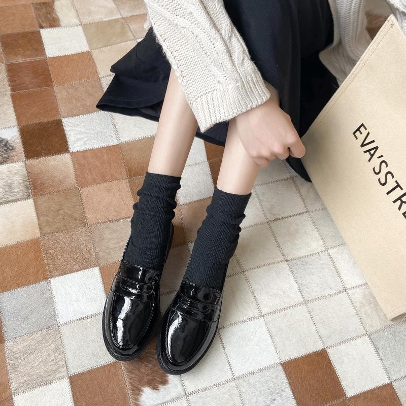 New British Tassel Brogue Shoes Woman Round Toe Japanned Leather Oxford Flats Slip On Loafers Women Fringe Chaussure Femme