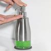 Dispenser di Sapone, Cassa in Acciaio Inossidabile Nichel Spazzolato, Rivestimento Interno in Vetro, Dispenser a Pompa Manuale, Dispenser Ricaricabile per Sapone Liquido per le Mani