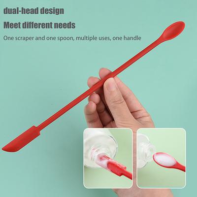 Cosmetic Bottle Silicone Mini Scraper Three Piece Set Baking Double End Two In One Spatula Jam Deep Bottle Scraper Spoon Set
