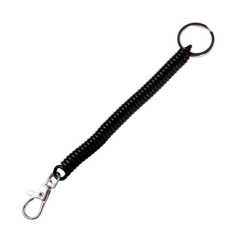 Wrist Coil Spring Lanyard Elastic Ropes Spiral Stretch Keychain Key Cord Clasp Spring Rope Key Ring