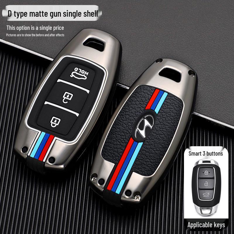 Hyundai ix35 Key Cover for IX25, Mistra, 7th Gen Elantra - Metal Shell Key Bag & Buckle