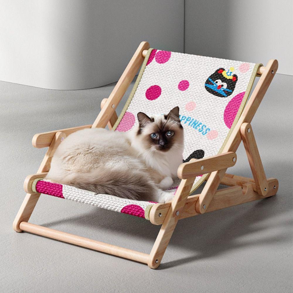Foldable Pet Sofa Bed Solid Wood Cat Scratch Board Durable Cat Rocking Chair  Cat Climbing