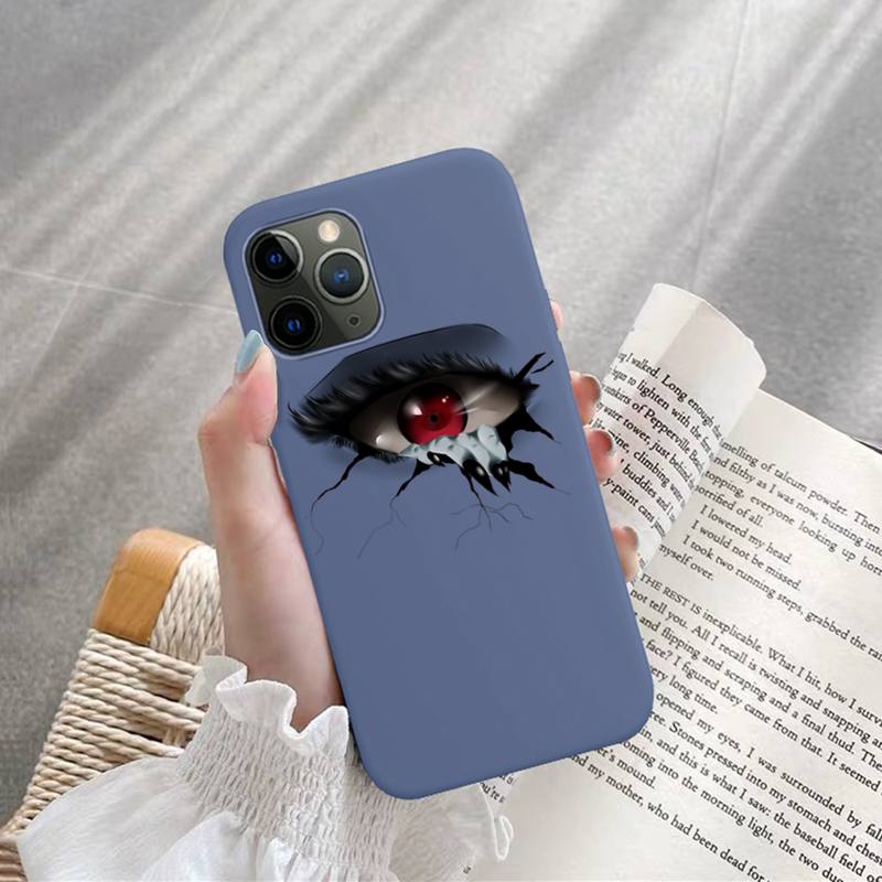Eyes Art Phone Case for iPhone 11 12 13 Mini Pro Xs Max 8 7 6 6S Plus X XR Solid Candy Color Case