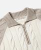 FRIZMWORKS Wool Cable Raglan Half Zip Knit _ Oatmeal
