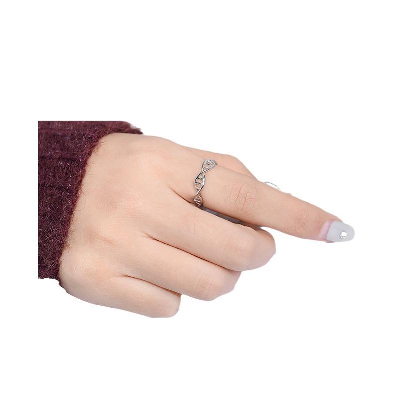 Silver-Plated Twisted Korean Trendsetter Index Ring for Women