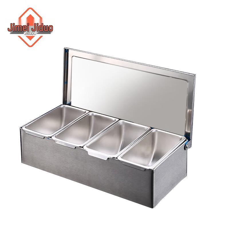 Jimei Jiduo 304 Edelstahl-Gewürzbox mit vier Fächern
