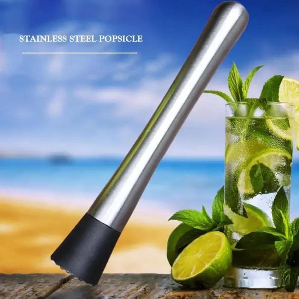 1Pc Cocktail Muddler Mixing Stick , Stainless Steel Cocktail Muddler Home Bar Bartender Fruit Muddler Crushed Ice Tool Barware