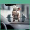 Adorable Acrylic Cartoon Style Pig Car Hanging Ornament Perfect For Car Interiors