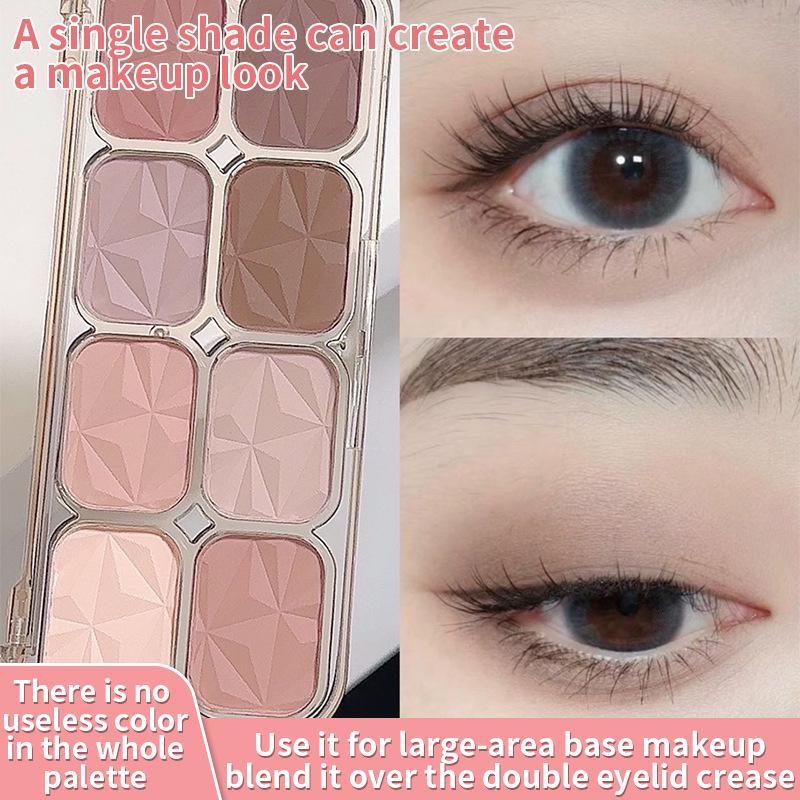 8-Color Earth Tone Eyeshadow Palette: Matte, Warm, Nude Shades for Daily Looks, Smooth Adherence to Skin 12-Color Eyeshadow Palette