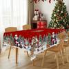 There Are Three Sizes To Choose From, Christmas And New Year Tablecloths, Tablecloths With Santa Claus And Snowman Patterns.