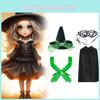 Halloween Witch Adult  Cosplay Costume With Hat Gloves Cloak Party Performance