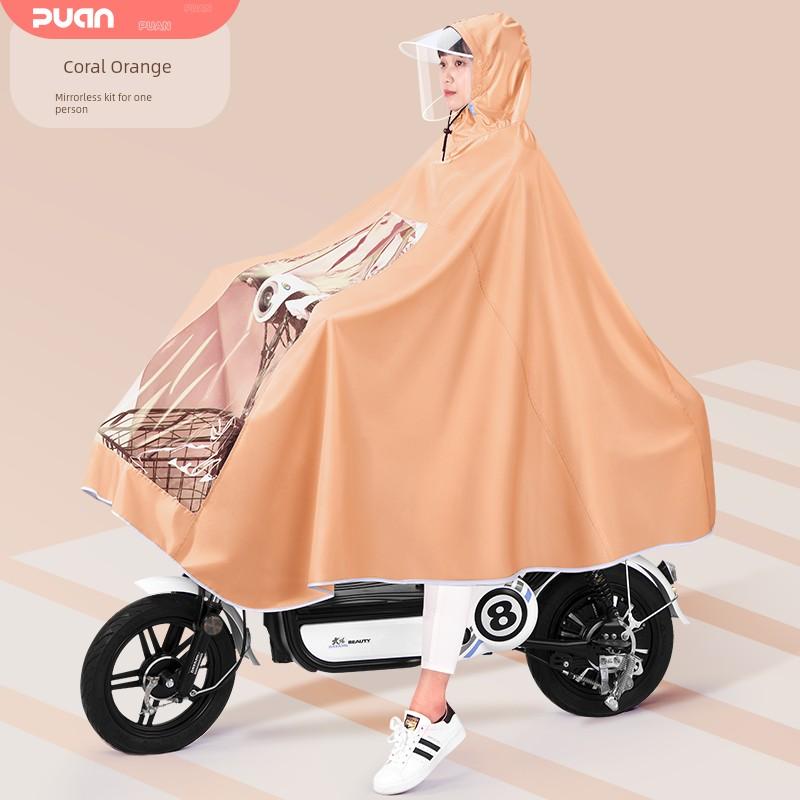 Electric Battery Motorcycle New Fashion Raincoat for Women, Single-Person Long Full-Body Rainproof Adult Riding Poncho