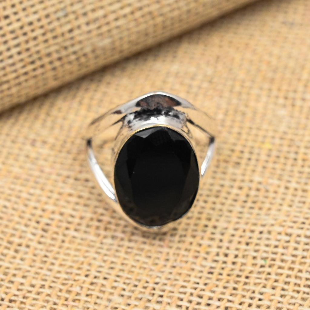 Black Spinel Gemstone Handmade Jewelry 925 Sterling Silver Ring Jewelry