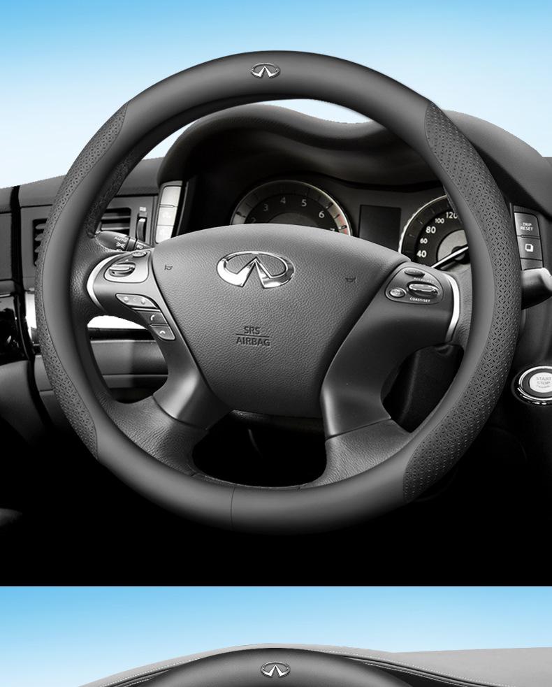 Kryt volantu z pravé kůže pro Infiniti: Pasuje na QX50, QX60, QX80, Q50, Q70L, Q50L, FX3 - Všechna roční období