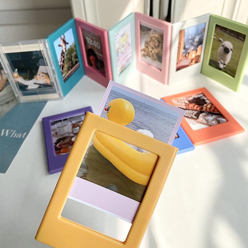 Magnetic Picture Frames For Refrigerator 3 Inch Fridge Color Photo Frame Magnets Album For Instax Mini Film Photo Frames Papers