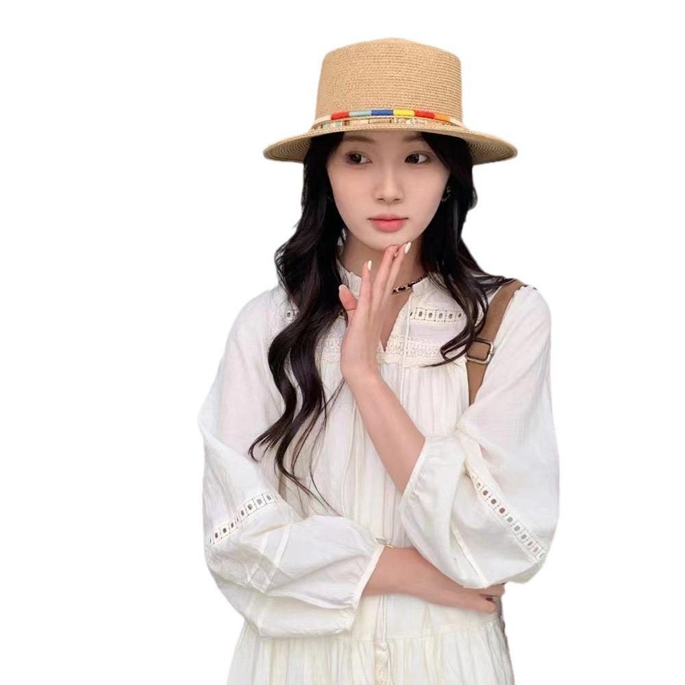 Männlicher und weiblicher Reise-Strohhut mit breiter Krempe, Paar, Urlaub, Strand, Jazz-Zylinder, Sonnenschutz, Schatten, cooler Hut, Tide