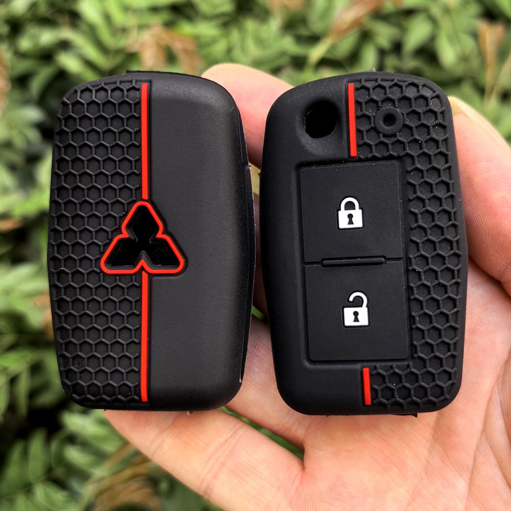 For Mitsubishi Triton Silicone Remote Car Key Fob Cover Case Key Holder Keychain Accessories Keyring Shell