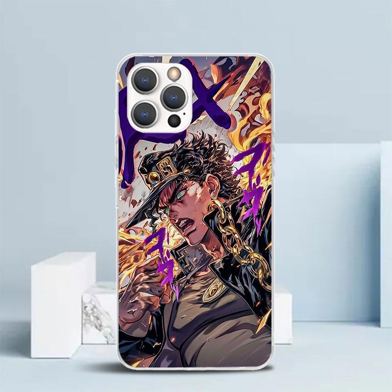 JoJo's Bizarre Adventure Kujo Jotaro Soft Cover for iPhone 16 17 Air 15 14 Pro Max 16E Phone Case 13 Mini 12 11 7 SE 8 Print Pat