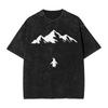 Streetwear Washed T-Shirt Lone Penguin Survival But Why Funny Dark Meme Cotton T-Shirts  Hipster Tshirt Men Beach Y2K Basic Tees