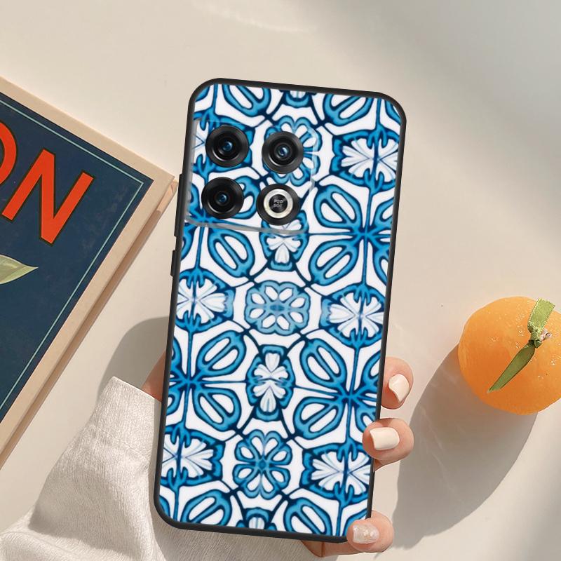 Square Turkish Flower Tiles Case For OnePlus 13T 10T 10R 12R 13R 15 13 12 11 10 9 Pro Nord CE 5 2 3 4 Lite N20 N30 Cover
