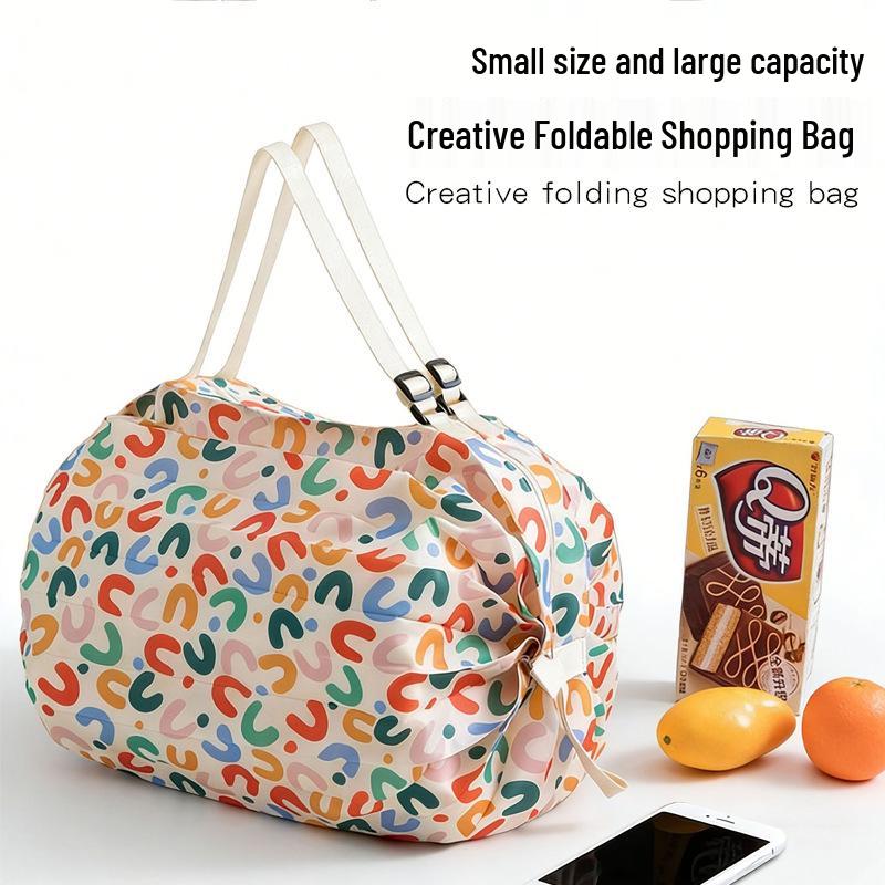 Large Capacity Foldable Non-woven Shopping Tote - Single Shoulder, Portable, Thickened for Groceries or Travel