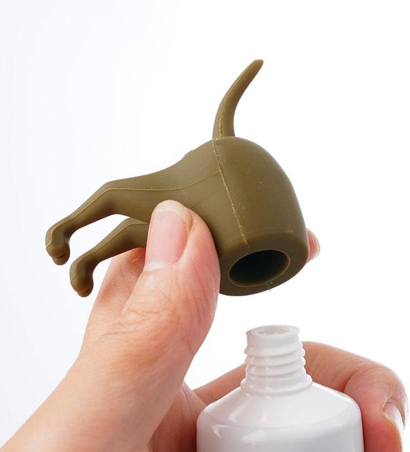 New Dog Butt Toothpaste Sleeve Pooping Toothpaste Cap Vomit Topper Dispenser Cap Animal Funny Gadgets Gift For Friends