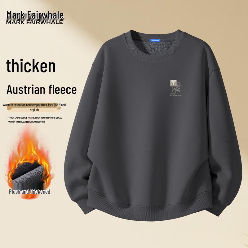 Mark Huafei Men s Loose Fit Fleece-Lined Sweatshirt 3XL