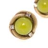 Medieval Vintage Vintage Texture Copper Alloy Greenstone Woven Button Earrings High-End Three-Dimensional Silver Needles, Earrings