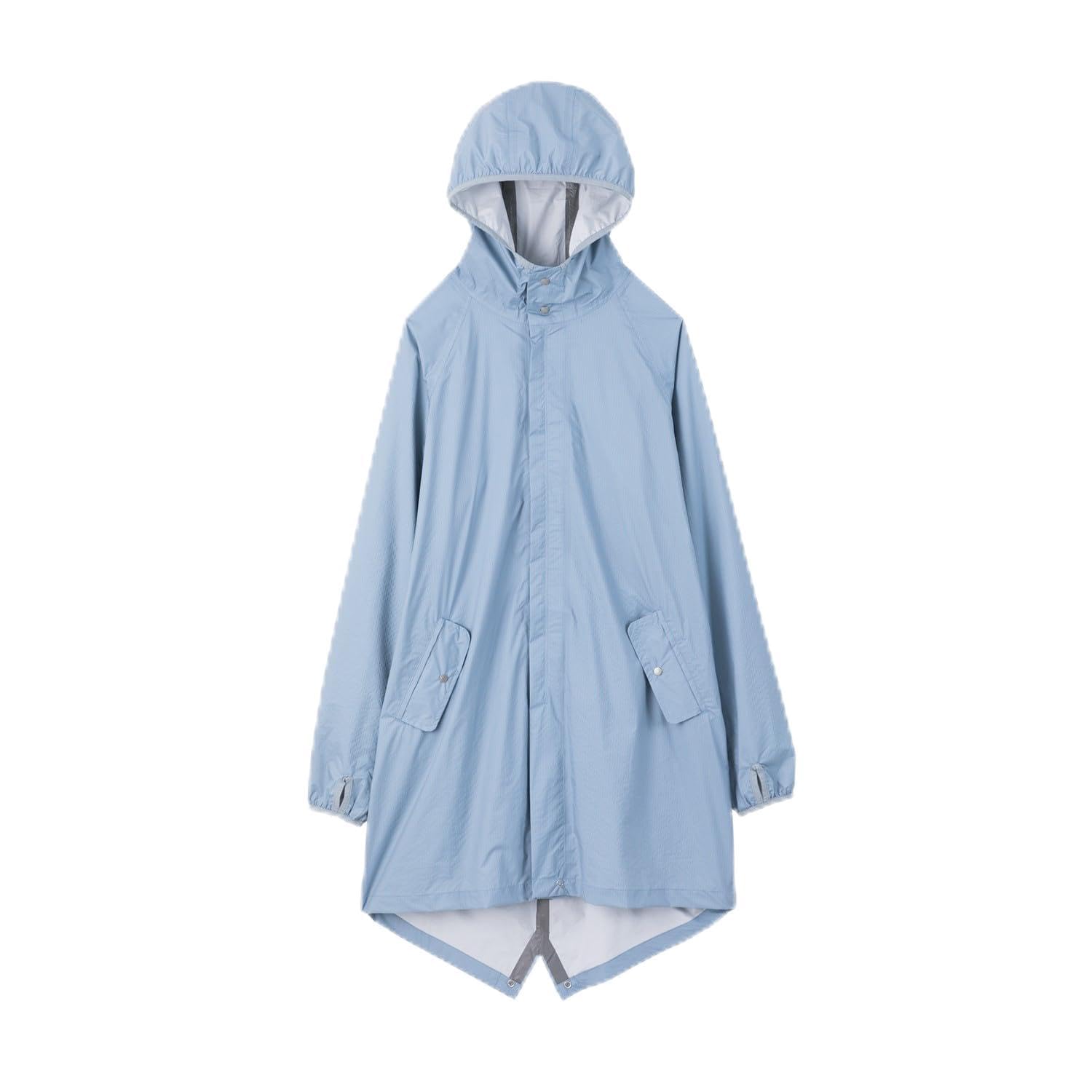 

Двухцветный синий большой дождевик, серый,