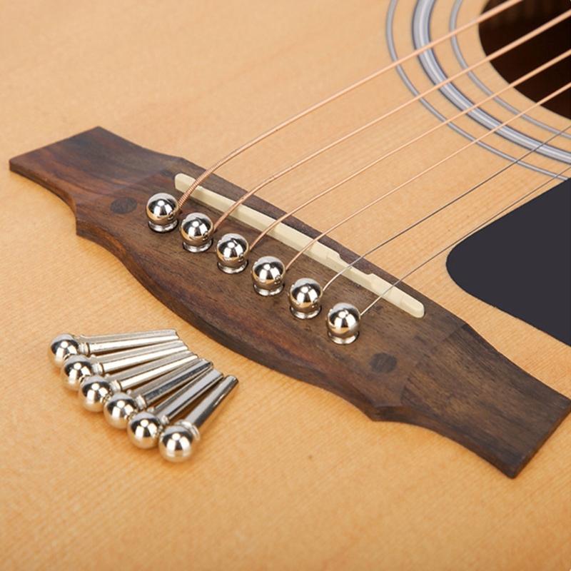 Acoustic Guitar Bridge Pins with Bridge Pin Puller Set Bass Guitar Bridge Pegs Stringed Instruments String Nail Remover