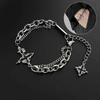 1Pc Dark Cross Charm Bracelet Men Fashion Punk Style Titanium Steel Not Fading Women Bracelet Jewelry Accessories