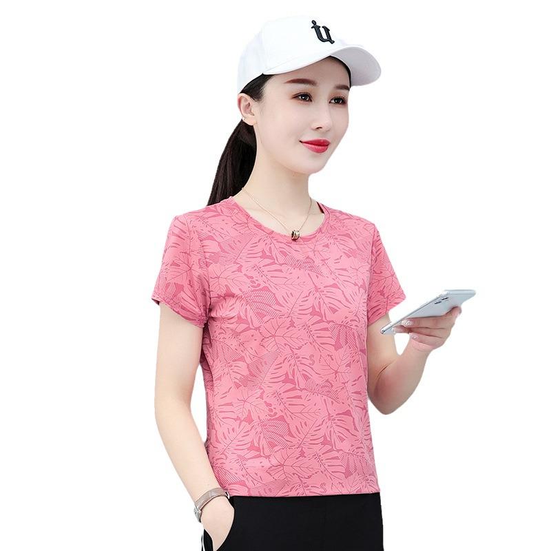 Ice Silk Quick-Dry Women's Short-Sleeve Summer Sports T-Shirt - New 2025 Style, Casual, Fitness Bestseller