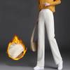 Zimní móda Teplé zesílené žinylkové sametové kalhoty Ženy Vysoký pas Pevné široké nohavice Dámské Ležérní Dámské Rovné kalhoty 30445