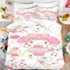 MINISO Cartoon Quilt Cover My Melody for Boys and Girls Sanrio Double Duvet 3Pcs Printing Home Bedding Custom Made Set King Size
