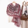 Women's Retro Cotton and Linen Printed Scarf Versatile Size Sunscreen Long Yarn Shawl E-commerce