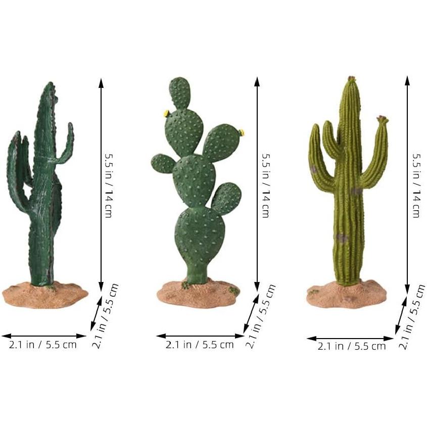 Luxshiny 3pcs Green Simulated Cactus Artificial Sand Decor Faux Succulent Decor Fake Cacti Plants Figurine Table Ornament Centerpieces for Home