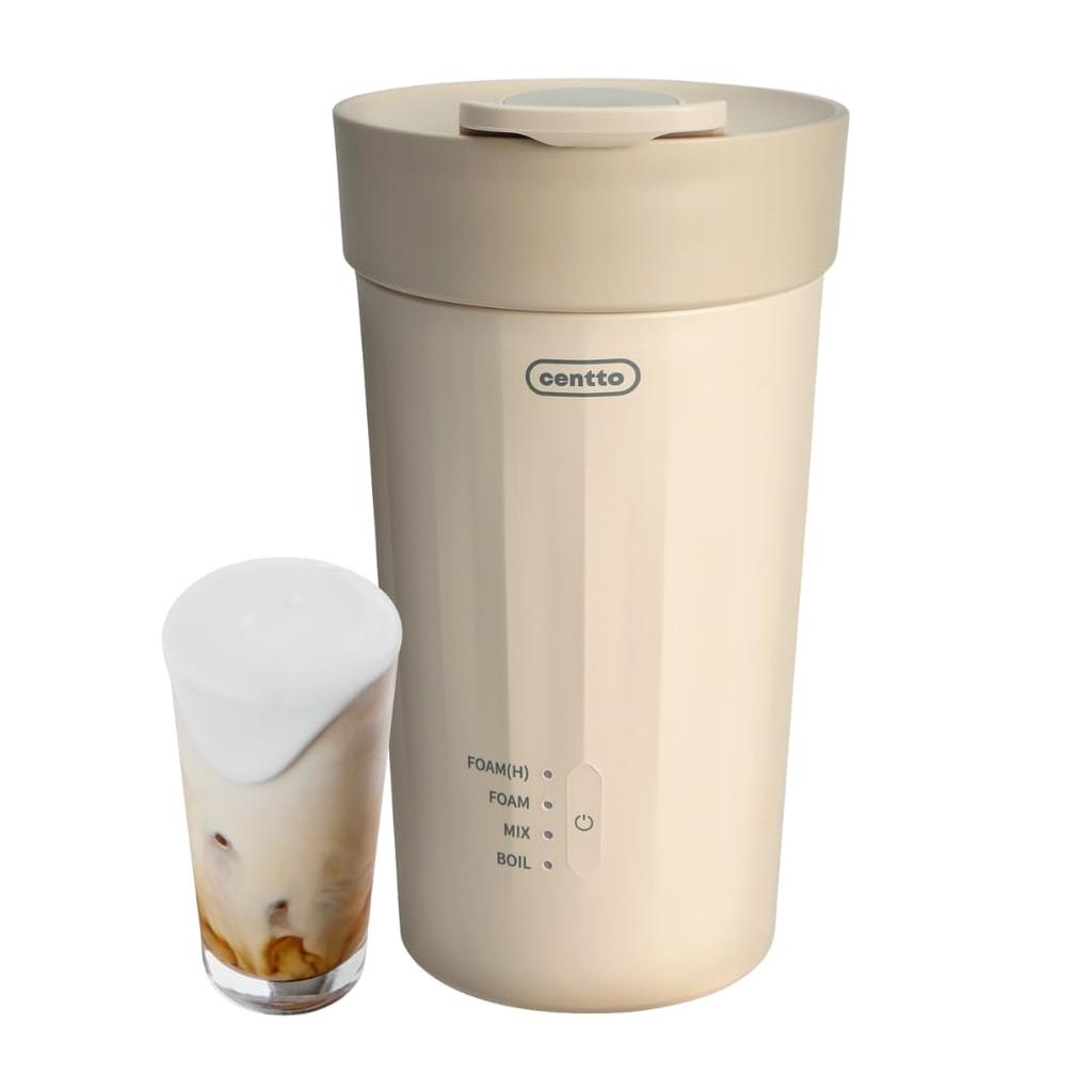 Centto Fully Automatic Milk Frother, Electric, Quiet, for Home Use (Cream White)